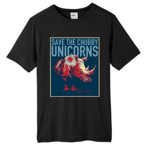 Save The Chubby Unicorns Gift Fat Rhino Funny Gift Tall Fusion ChromaSoft Performance T-Shirt