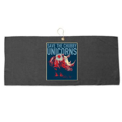 Save The Chubby Unicorns Gift Fat Rhino Funny Gift Large Microfiber Waffle Golf Towel