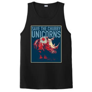 Save The Chubby Unicorns Gift Fat Rhino Funny Gift PosiCharge Competitor Tank