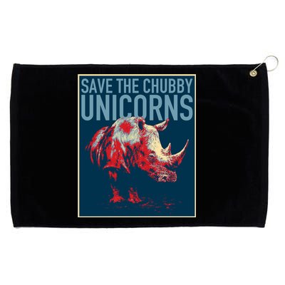 Save The Chubby Unicorns Gift Fat Rhino Funny Gift Grommeted Golf Towel