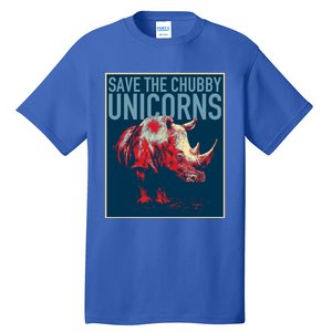 Save The Chubby Unicorns Gift Fat Rhino Funny Gift Tall T-Shirt