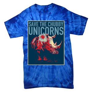 Save The Chubby Unicorns Gift Fat Rhino Funny Gift Tie-Dye T-Shirt