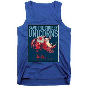 Save The Chubby Unicorns Gift Fat Rhino Funny Gift Tank Top