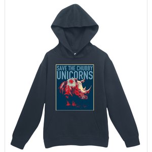 Save The Chubby Unicorns Gift Fat Rhino Funny Gift Urban Pullover Hoodie