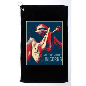 Save The Chubby Unicorns Gift Fat Rhino Funny Cool Gift Platinum Collection Golf Towel