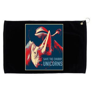 Save The Chubby Unicorns Gift Fat Rhino Funny Cool Gift Grommeted Golf Towel