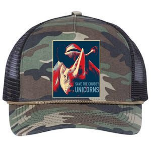 Save The Chubby Unicorns Gift Fat Rhino Funny Cool Gift Retro Rope Trucker Hat Cap