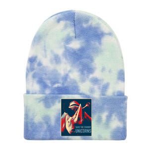 Save The Chubby Unicorns Gift Fat Rhino Funny Cool Gift Tie Dye 12in Knit Beanie