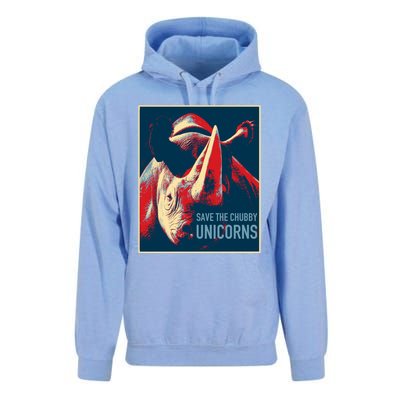 Save The Chubby Unicorns Gift Fat Rhino Funny Cool Gift Unisex Surf Hoodie