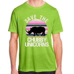 Save The Chubby Unicorns Gift Retro Style Rhino Gift Adult ChromaSoft Performance T-Shirt