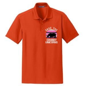 Save The Chubby Unicorns Gift Retro Style Rhino Gift Dry Zone Grid Polo