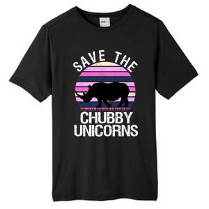 Save The Chubby Unicorns Gift Retro Style Rhino Gift Tall Fusion ChromaSoft Performance T-Shirt