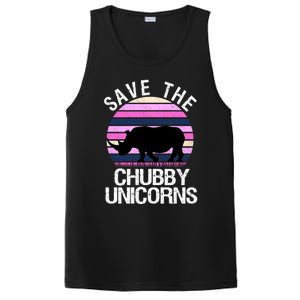 Save The Chubby Unicorns Gift Retro Style Rhino Gift PosiCharge Competitor Tank