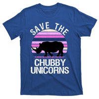 Save The Chubby Unicorns Gift Retro Style Rhino Gift T-Shirt