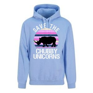 Save The Chubby Unicorns Gift Retro Style Rhino Gift Unisex Surf Hoodie