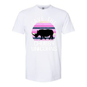 Save The Chubby Unicorns Gift Retro Style Rhino Gift Softstyle CVC T-Shirt