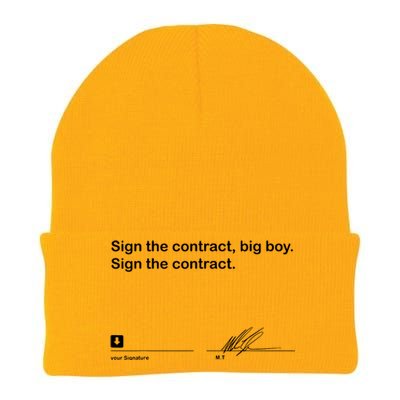 Sign The Contract Big Boy Sign The Contract Signature Knit Cap Winter Beanie