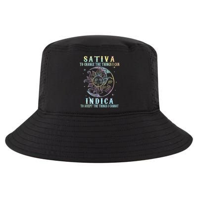 Sativa To Change The Things I Can Indica Cannabis W Tie Dye Cool Comfort Performance Bucket Hat