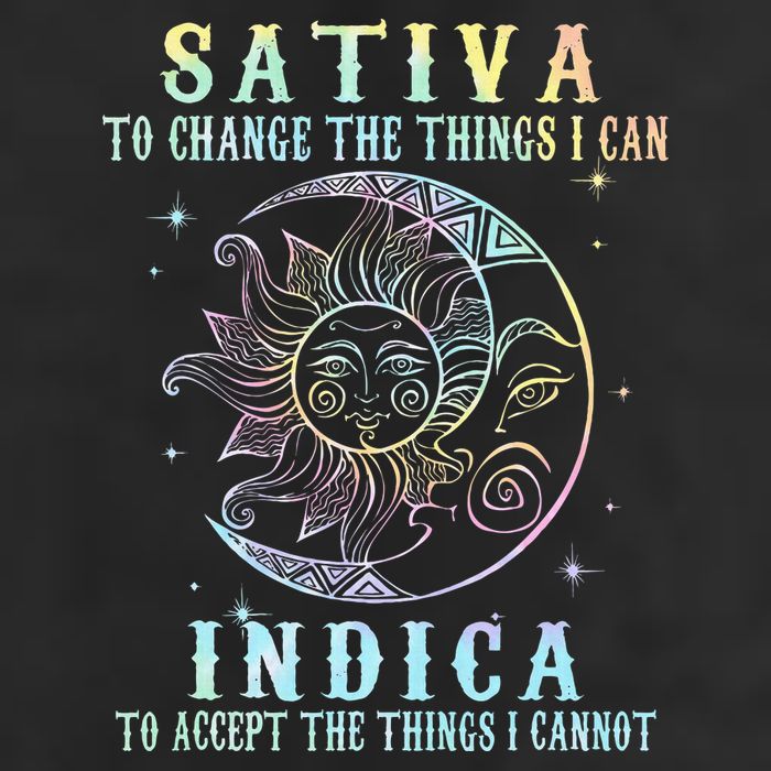 Sativa To Change The Things I Can Indica Cannabis W Tie Dye 7 Panel Mesh Trucker Snapback Hat
