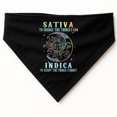 Sativa To Change The Things I Can Indica Cannabis W Tie Dye USA-Made Doggie Bandana
