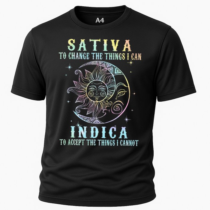 Sativa To Change The Things I Can Indica Cannabis W Tie Dye Cooling Performance Crew T-Shirt