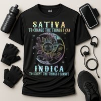 Sativa To Change The Things I Can Indica Cannabis W Tie Dye Cooling Performance Crew T-Shirt
