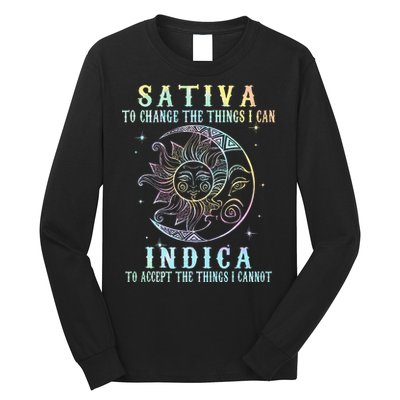 Sativa To Change The Things I Can Indica Cannabis W Tie Dye Long Sleeve Shirt