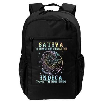 Sativa To Change The Things I Can Indica Cannabis W Tie Dye Backpack