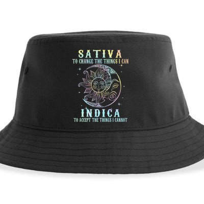 Sativa To Change The Things I Can Indica Cannabis W Tie Dye Sustainable Bucket Hat