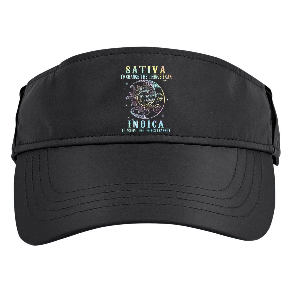 Sativa To Change The Things I Can Indica Cannabis W Tie Dye Adult Drive Performance Visor
