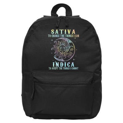 Sativa To Change The Things I Can Indica Cannabis W Tie Dye 16 in Basic Backpack