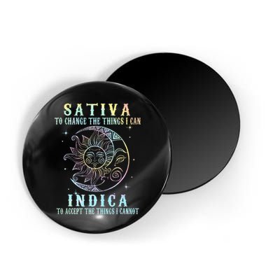 Sativa To Change The Things I Can Indica Cannabis W Tie Dye Magnet