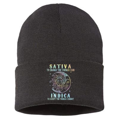 Sativa To Change The Things I Can Indica Cannabis W Tie Dye Sustainable Knit Beanie