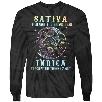 Sativa To Change The Things I Can Indica Cannabis W Tie Dye Tie-Dye Long Sleeve Shirt
