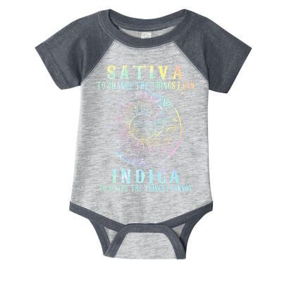 Sativa To Change The Things I Can Indica Cannabis W Tie Dye Infant Baby Jersey Bodysuit