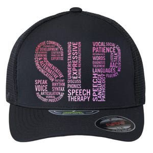 Speech Therapist Cute Gift Slp Speech Therapy Funny Gift Flexfit Unipanel Trucker Cap