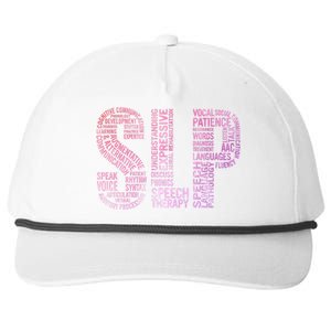 Speech Therapist Cute Gift Slp Speech Therapy Funny Gift Snapback Five-Panel Rope Hat