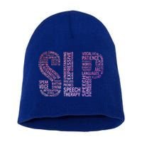 Speech Therapist Cute Gift Slp Speech Therapy Funny Gift Short Acrylic Beanie