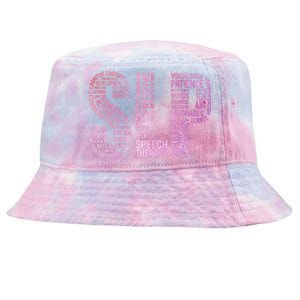 Speech Therapist Cute Gift Slp Speech Therapy Funny Gift Tie-Dyed Bucket Hat