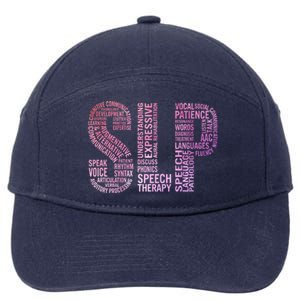 Speech Therapist Cute Gift Slp Speech Therapy Funny Gift 7-Panel Snapback Hat