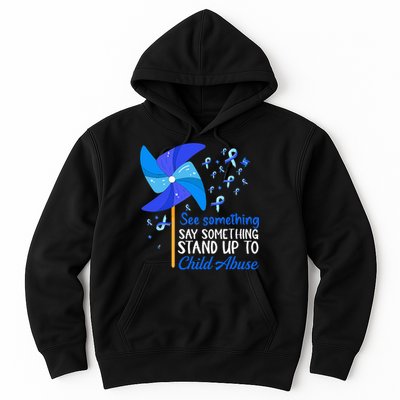 Standup To Child Abuse Prevention Awareness Blue Pinwheel Hoodie