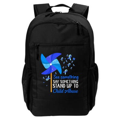 Standup To Child Abuse Prevention Awareness Blue Pinwheel Backpack