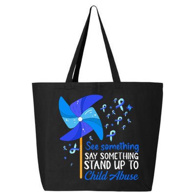 Standup To Child Abuse Prevention Awareness Blue Pinwheel 25L Jumbo Tote