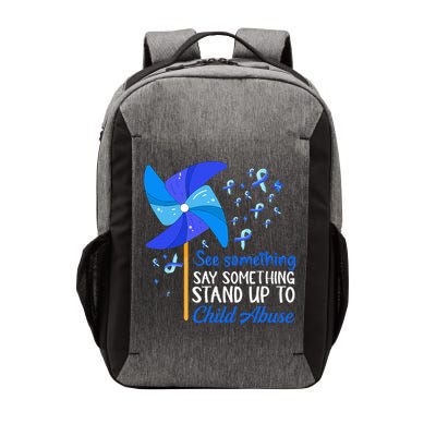 Standup To Child Abuse Prevention Awareness Blue Pinwheel Vector Backpack