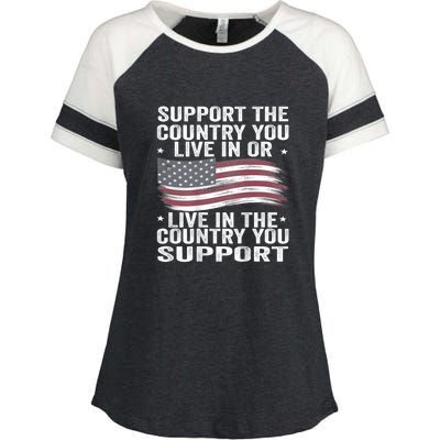 Support The Country You Live In Or Live In Where You Support Enza Ladies Jersey Colorblock Tee