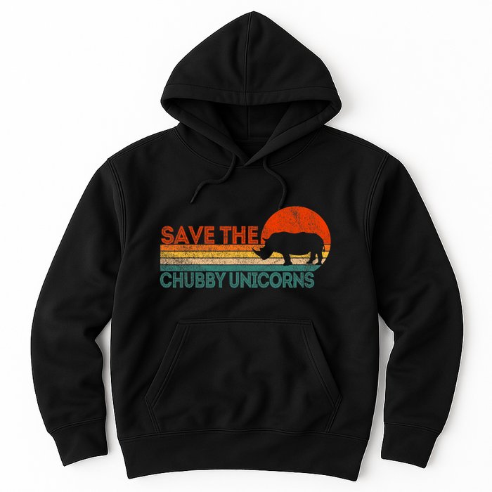Save The Chubby Unicorns Funny Rhino Chubby Unicorn Hoodie