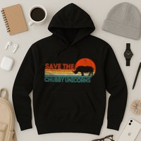 Save The Chubby Unicorns Funny Rhino Chubby Unicorn Hoodie