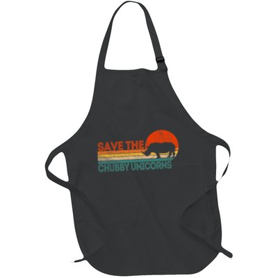 Save The Chubby Unicorns Funny Rhino Chubby Unicorn Full-Length Apron With Pockets