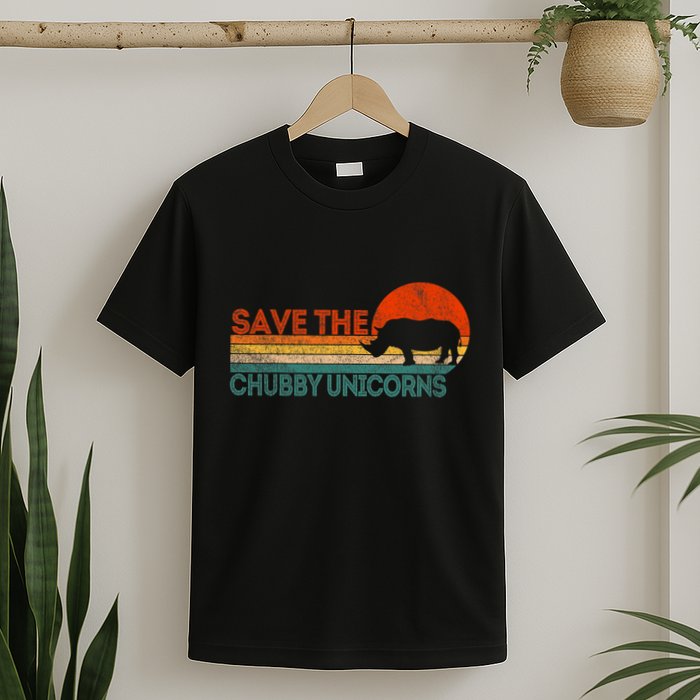 Save The Chubby Unicorns Funny Rhino Chubby Unicorn T-Shirt