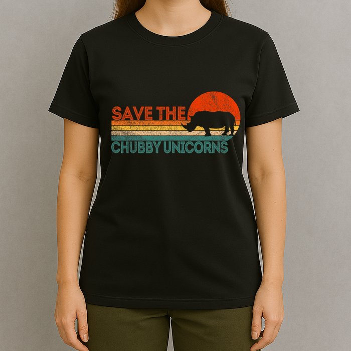 Save The Chubby Unicorns Funny Rhino Chubby Unicorn T-Shirt